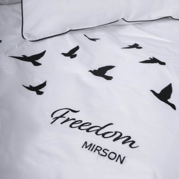 Фото - Комплект постільної білизни MirSon Ranforce Elite 11-2107 White Freedom 175х210 см (2200008700447)